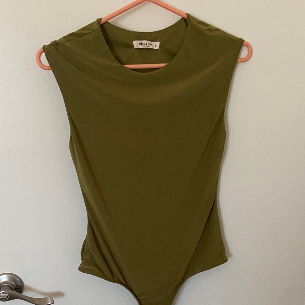 Olive Green Sleeveless Bodysuit